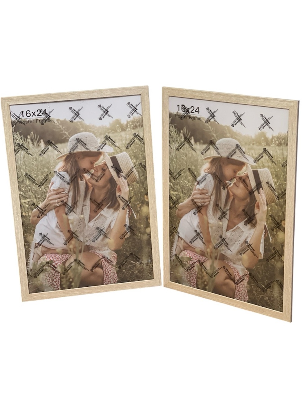 NEW Set of 2 16x24 Natural Wood Look Poster Picture Frames Plexiglass - Picture 2 of 5